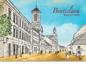 Nástenný kreslený kalendár Bratislava 2022