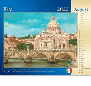 Nástenný kalendár Európske mestá - vnútro