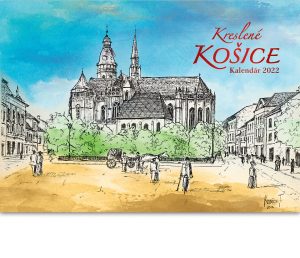 Nástenný kreslený kalendár Košice 2022