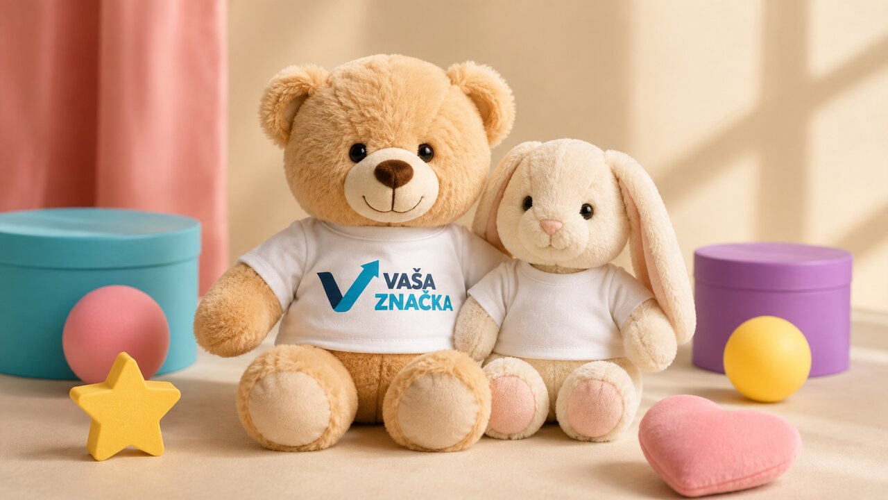 Plyšové hračky s tričkom a logom