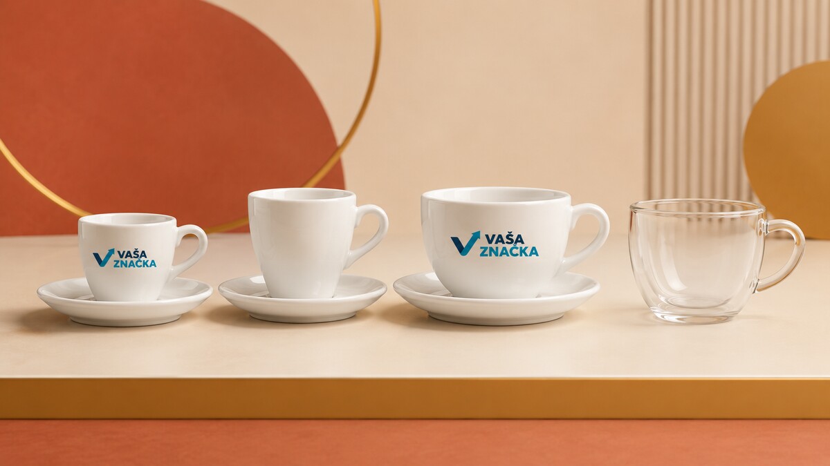 Šálky na kávu a espresso s logom