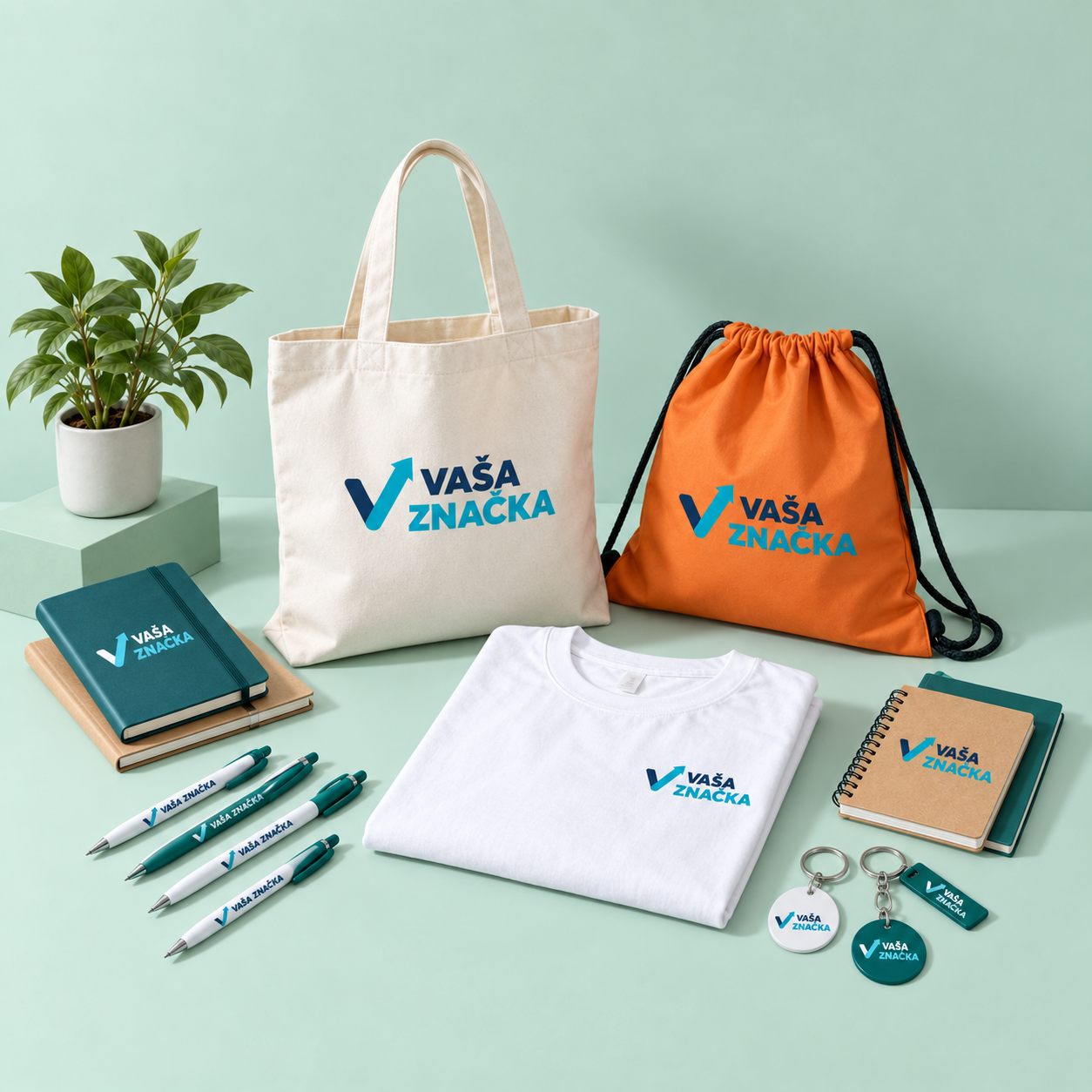 Lacné reklamné predmety s vlastným logom – taška, vak, tričko, perá a drobnosti